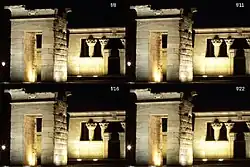 Ejemplo de la degradación de la nitidez conforme se cierra del diafragma.