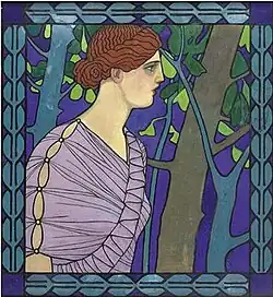 Femme dans un sous-bois (mujer entre la maleza).