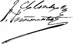 Firma de Juan José Matheu y Arias-Dávila