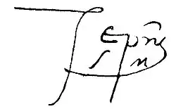 Firma de Juan de Quevedo Villegas, O.F.M.