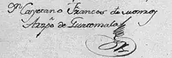 Firma de Cayetano Francos y Monroy