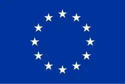 Bandera en monocromo azul.