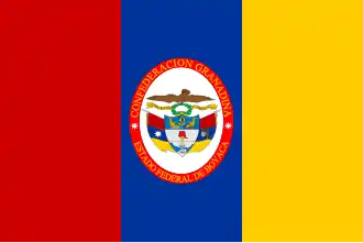 Bandera del Estado Soberano de Boyacá en 1857.