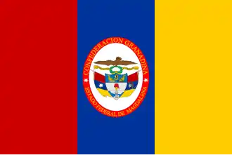 Bandera del Estado Soberano del Magdalena en 1856.