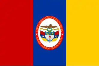 Bandera del Estado Soberano de Santander en 1857.