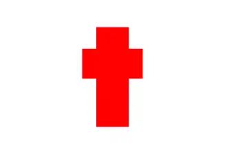 Bandera de la misión SSCC en Rapa Nui desde 1866 (reconstrucción basada en un texto escrito).