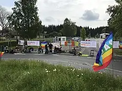 Blockadeaktion vor dem Haupttor des Fliegerhorst Büchel (2018)