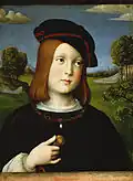 Federico II Gonzaga, niño, por Francesco Raibolini (c. 1450– 1517), llamado "Francesco Francia".