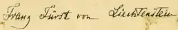 Firma de Francisco I de Liechtenstein