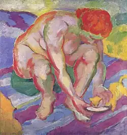 Franz Marc Desnudo con gato, 1910