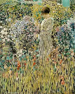 Dama en un jardín, por 1912