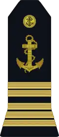 Galones de capitán de navío de la Marina nacional de Francia.