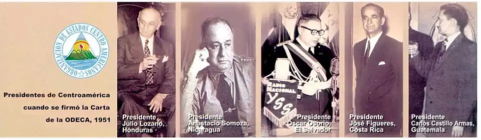 Presidentes centroamericanos fundadores en 1951.