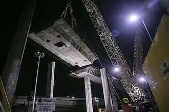 Intersección entre la autopista 25 de Mayo y el Paseo del Bajo, en construcción.