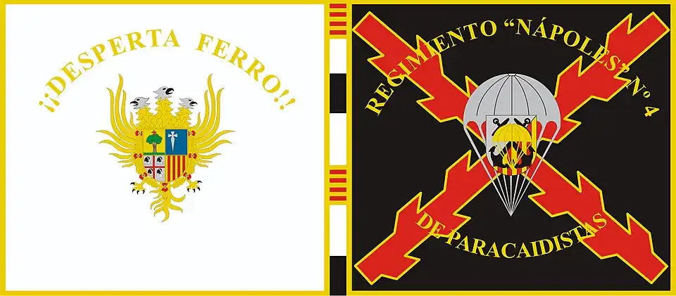 GUION DEL REGIMIENTO DE INFANTERIA "NA`POLES" N4 DE PARACAIDISTAS