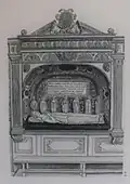 Tumba de Ana de Borgoña en el Convento de los Celestinos de París, dibujo de François Roger de Gaignières.
