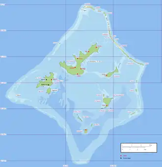 Mapa de las islas Gambier