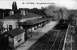 La gare vers 1900, avec le bâtiment voyageurs de 1847