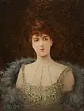 Retrato de una mujer con el pelo castaño