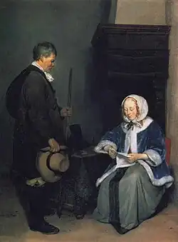 Mujer leyendo una carta.