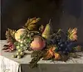 Naturaleza muerta con uvas y peras