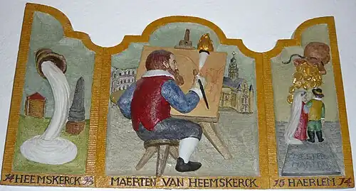 Placa conmemorativa en la "Capilla de Navidad" a Maarten van Heemskerk