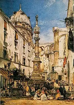 Piazzetta Riario Sforza, de Giacinto Gigante, 1849.