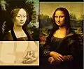 Reconstrucción hipotética del retrato y comparación con la Gioconda.