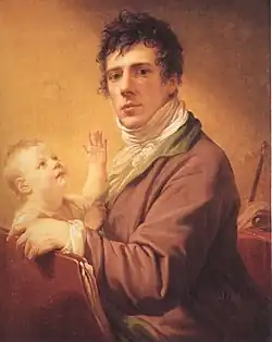 Retrato de Juan Bautista Lampi junior con sus hijos, 1810 ca.