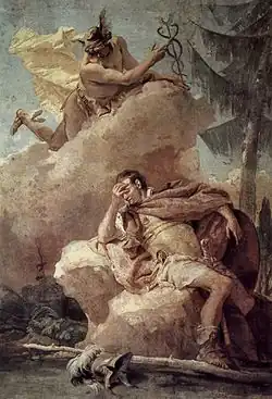 Mercurio se aparece a Eneas en sueños, de Giovanni Battista Tiepolo, 1757.