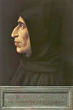 El dominico Girolamo Savonarola con capucha
