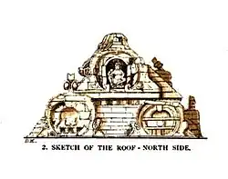 Techo norte del templo Gop Surya, Guyarat, c. finales del siglo&nbsp;VI / principios del VII