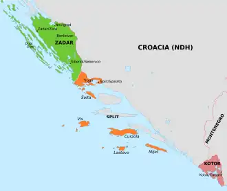 Un territoire disjoint en bord de mer.