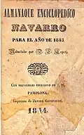 Almanaque Enciclopédico Navarra (1845), uno de los últimos trabajos de Goyeneche
