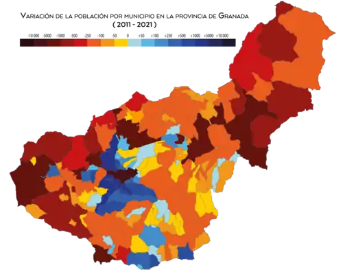 Variación de la población entre 2011 y 2021