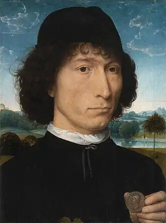 Retrato de un hombre con una medalla romana por Hans Memling