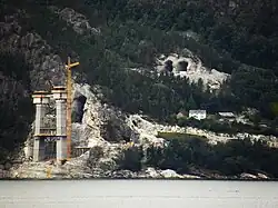 El puente de Hardanger en construcción, julio 2010