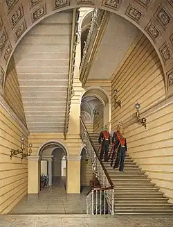 Eduard Hau, Interior del palacio de Invierno. Escalera de la Iglesia. 1869