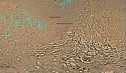 Mapa del cuadrángulo de Hellas con Dao Vallis en la mitad superior del mapa.