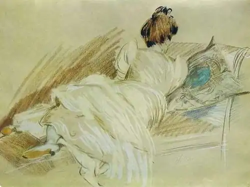 En el sofá, pastel, 1899.