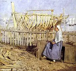 Corral del constructor de barcos, de Henry Herbert La Thangue, 1881 (Newlyn).
