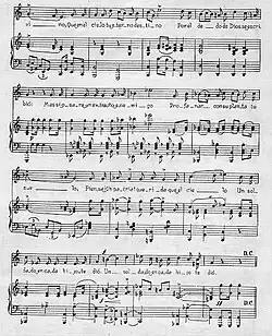 Segunda página de la partitura y letra.