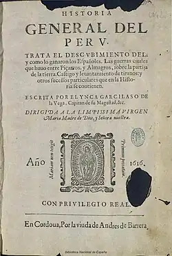 Portada de Historia general del Perú