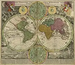 Planiglobii Terrestris Cum Utroq[ue] Hemisphærio Cælesti Generalis Exhibitio, Núrnberg 1707.