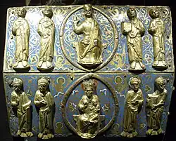 Detalle de arqueta relicario del siglo&nbsp;XII