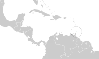 Distribución geográfica del verdillo de Tobago.