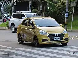 Taxi Hyundai Grand Metro en Medellín, Colombia.