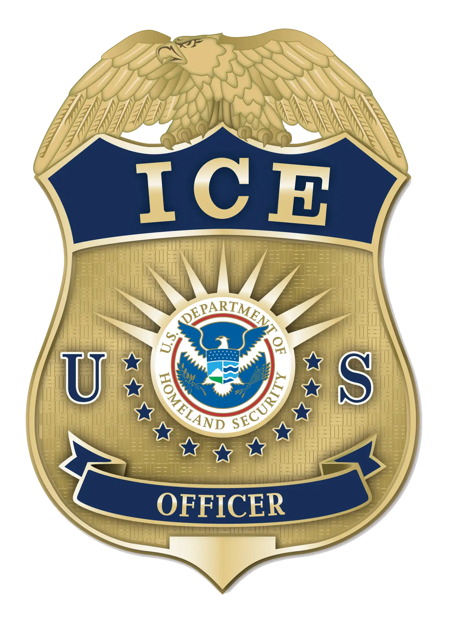 Badge of an Immigration and Customs Enforcement - Enforcement and Removal Operations Officer