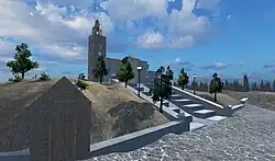 Iglesia de Cañizal recreada en 3D en el videojuego.