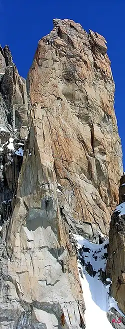 La vertiente sur del Grand Capucin visto desde el Cirque Maudit